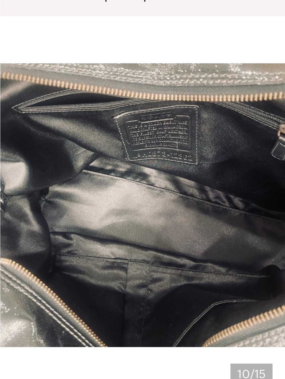 COACH Bleecker Crinkled Patent Calfskin Leather Bag in Black - Picture 5 of 11
